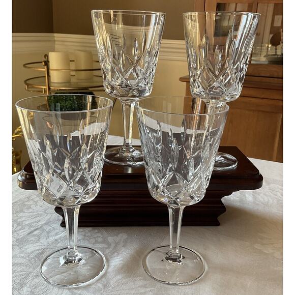 Gorham Crystal King Edward Wine/Water Goblets Vintage Gorkie Pattern set of 4